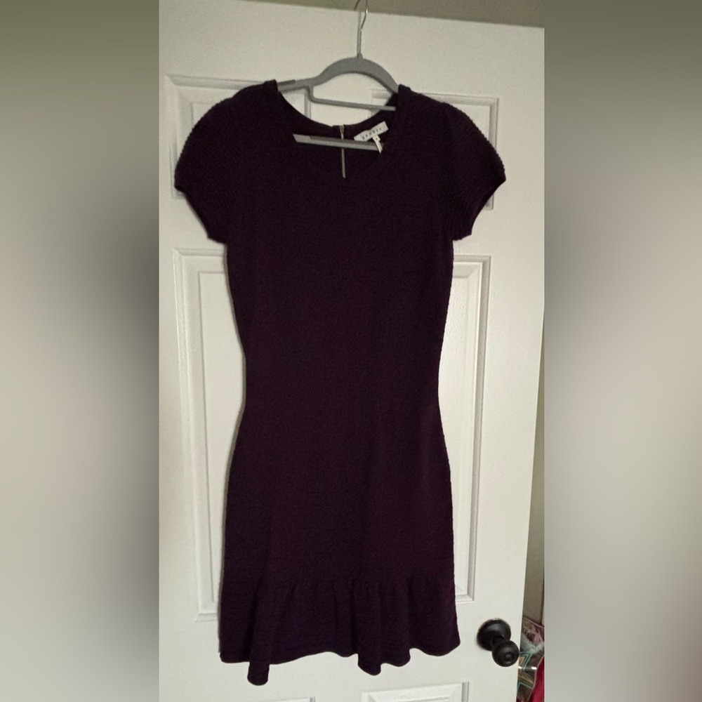 Sandro Purple Ruffled Mini Dress Fit and Flare